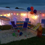 Beach themed party area