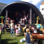 Inflatable stage at kids show